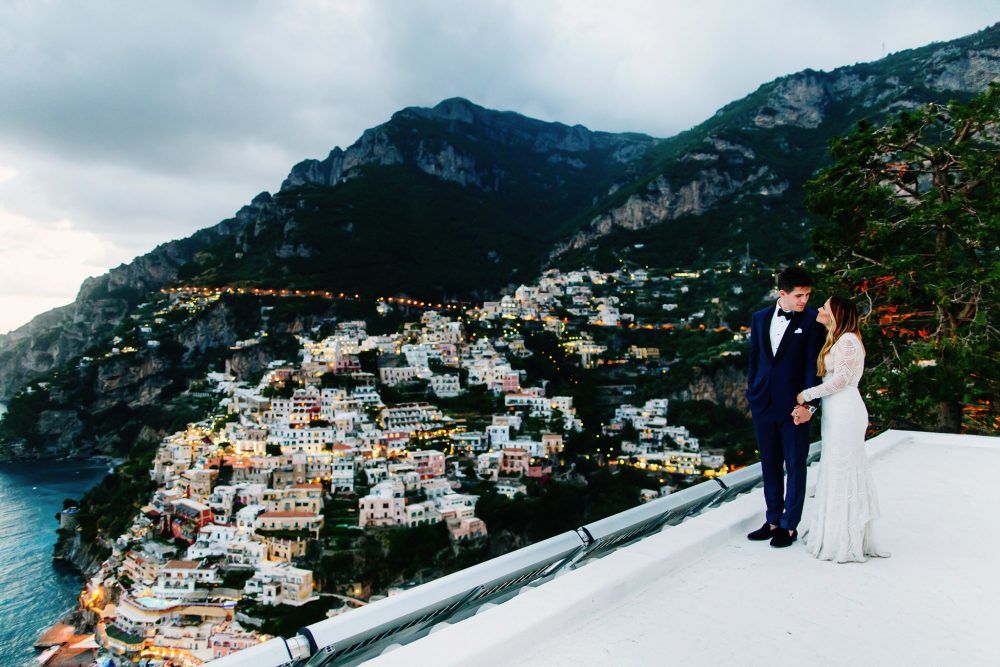 rooftop photo at Positano wedding in Italy