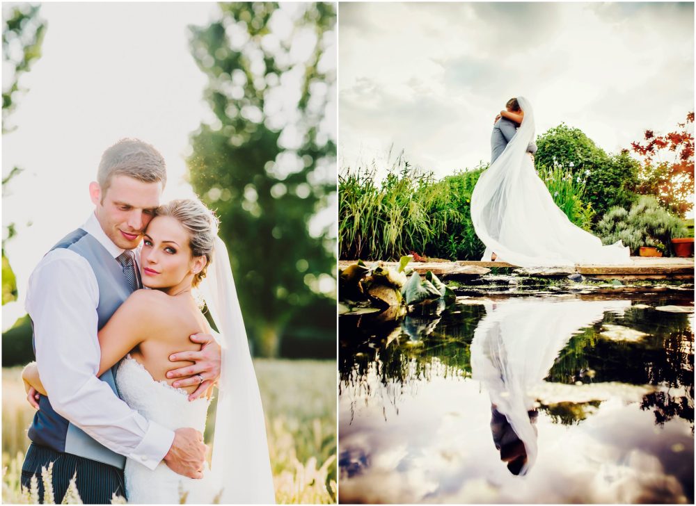 wedding portraits with a reflection
