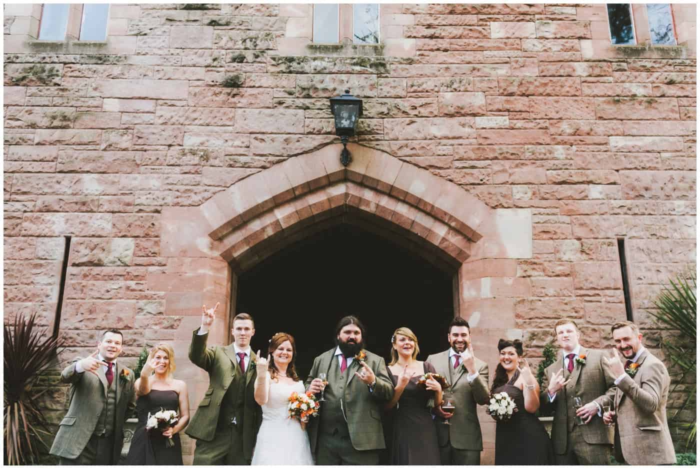 heavy metal wedding at Peckforton Castle 