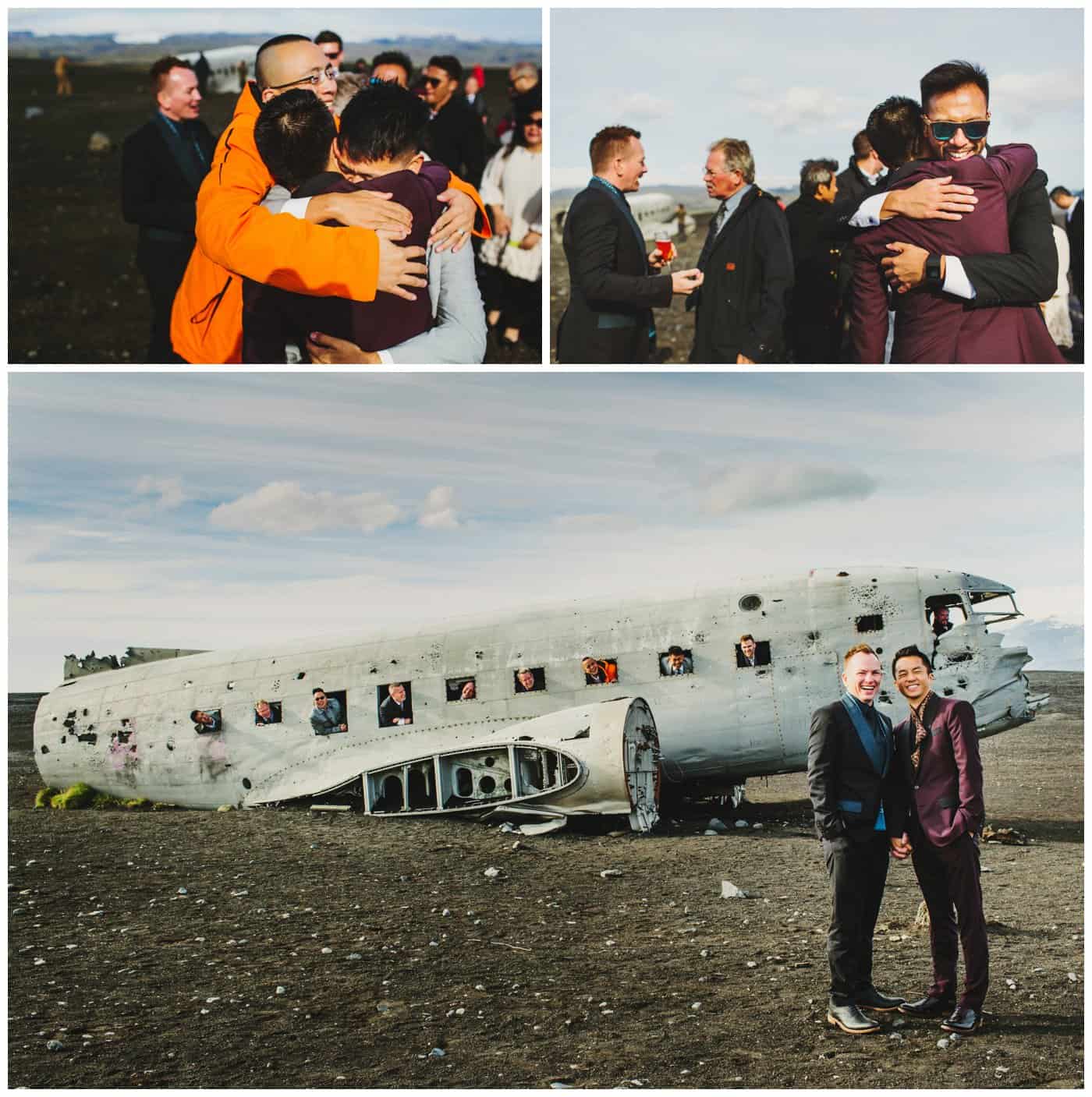 icelend plane wreck wedding photos