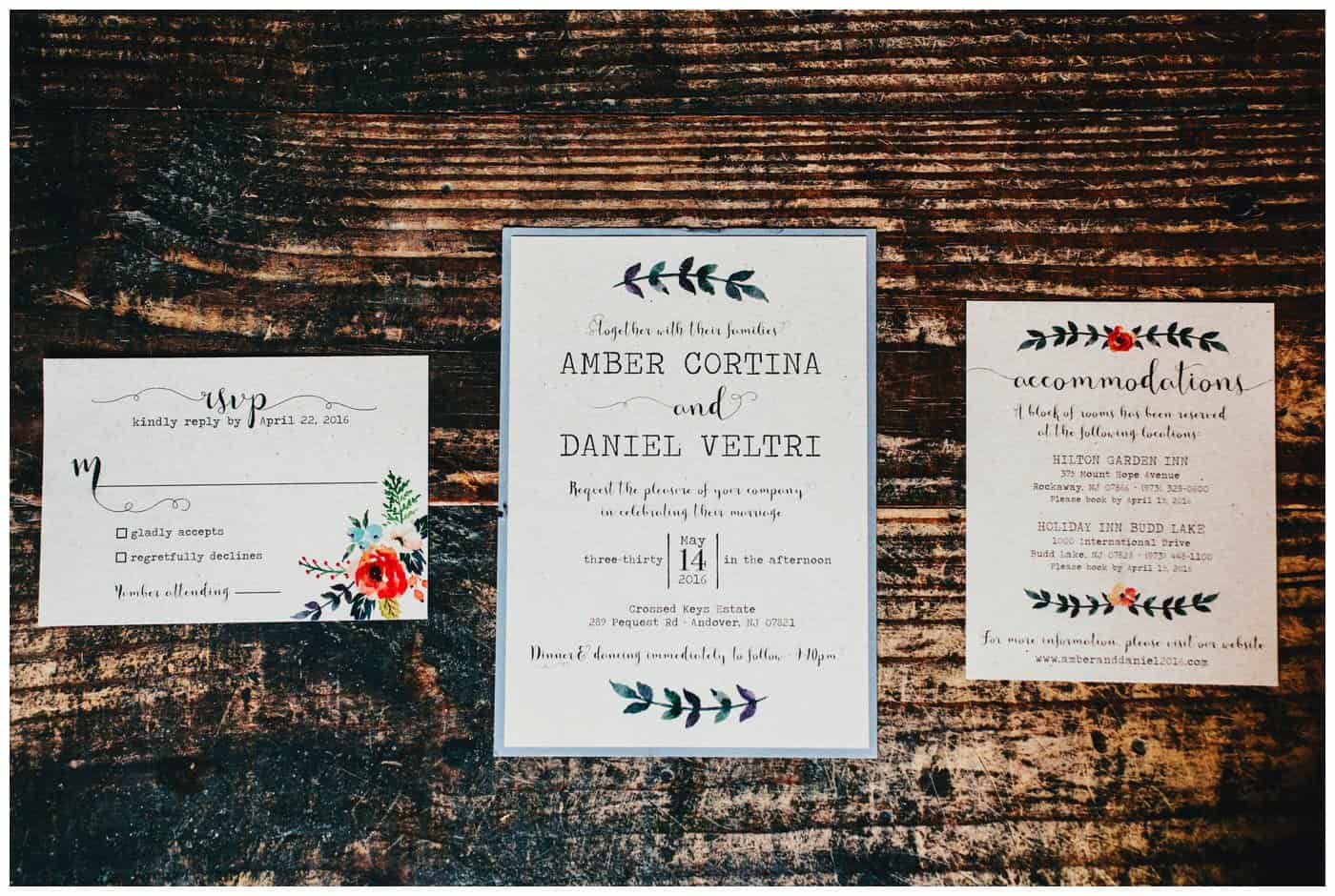 crossed keys wedding invitations