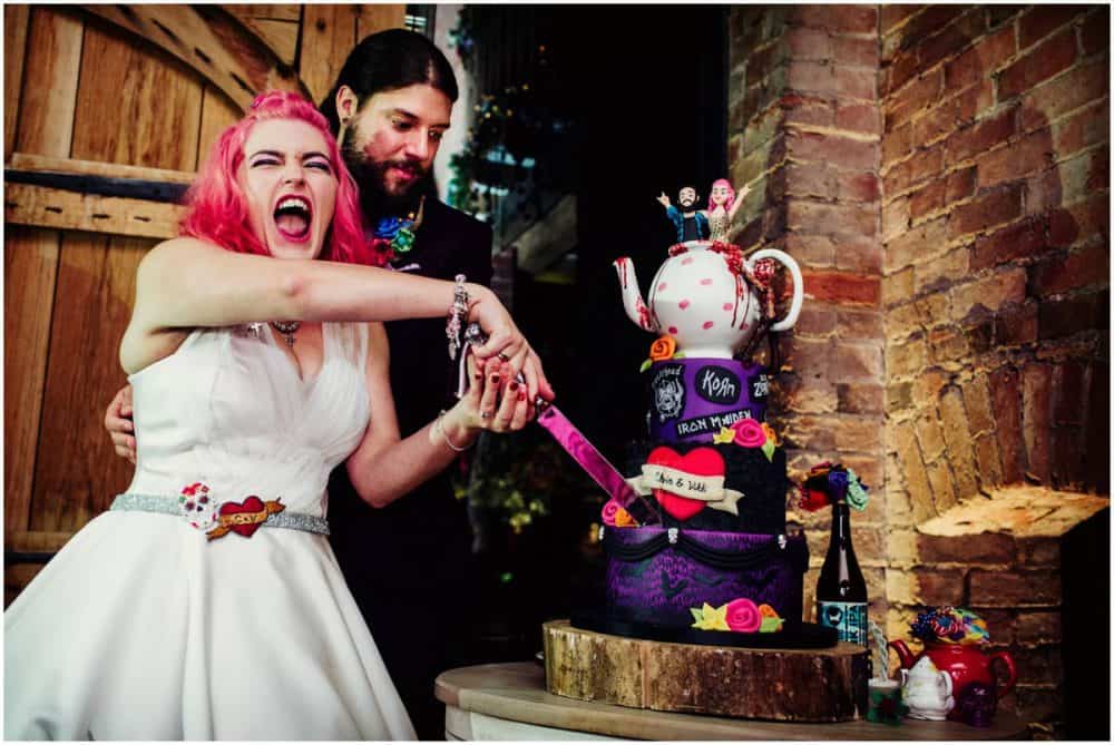 heavy metal wedding cake