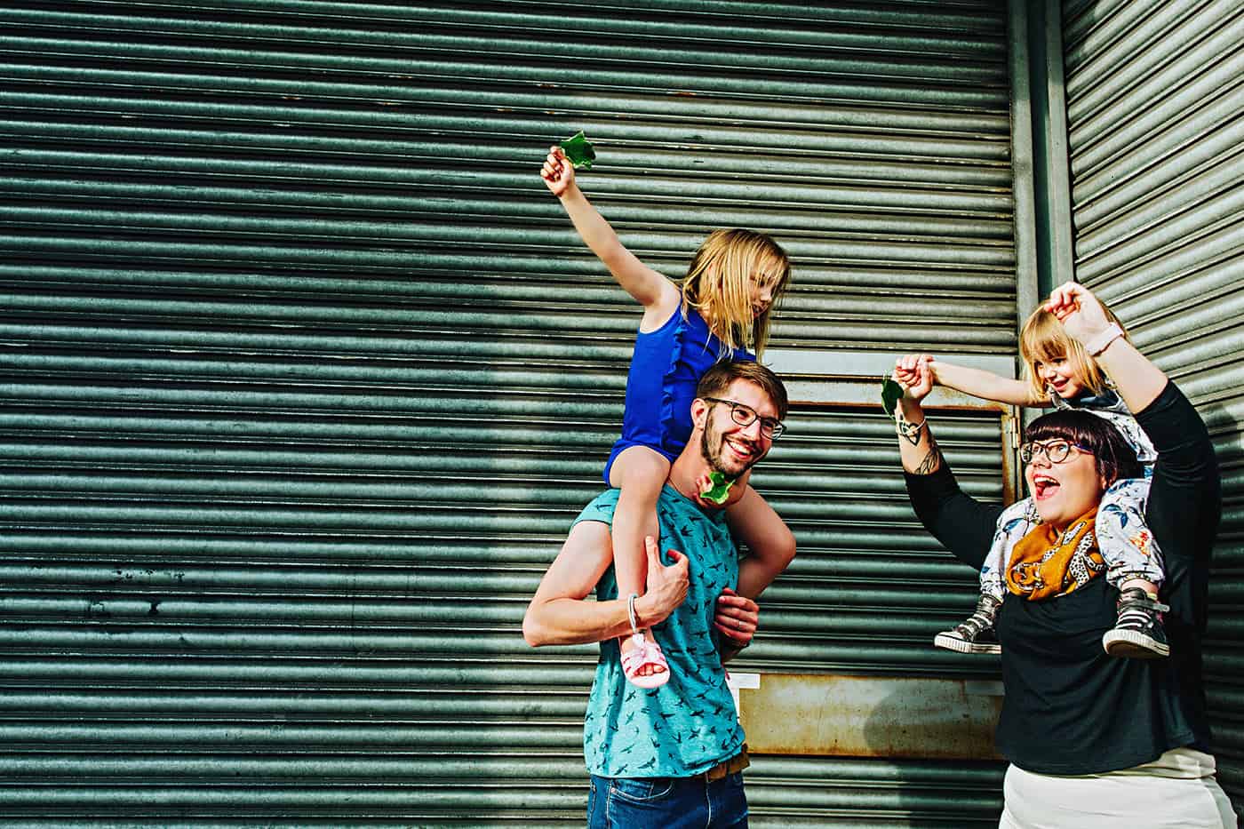 Family portrait in Digbeth, Birmingham