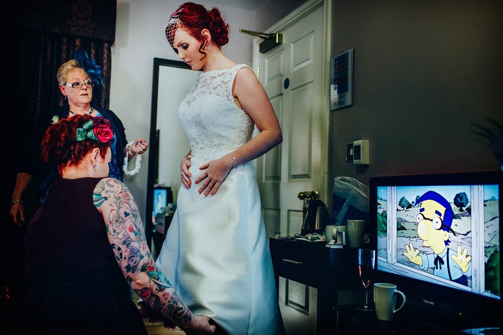 Simpsons character watched from TV as bride gets ready